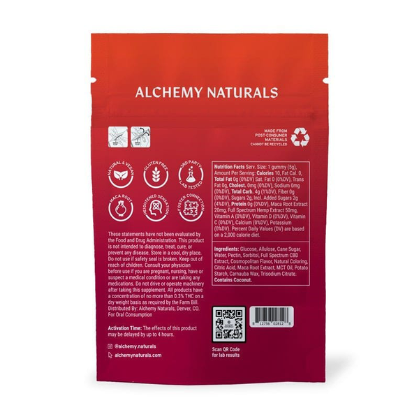 ALCHEMY NATURALS -  INTIMACY - Full Spectrum CBD+MACA ROOT  GUMMIES 1,500MG - The Society 