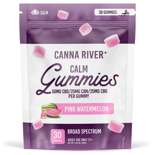 CBD Calm Gummies Broad Spectrum (THC Free) / Assorted / 50mg CBD + 25mg CBN + 25mg CBG per Gummy / 30 Gummies - The Society 