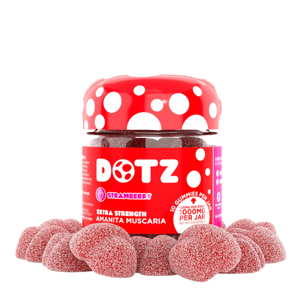 DOTZ- 1,0000mg Strawberry 10 Gummies per Jar - The Society 