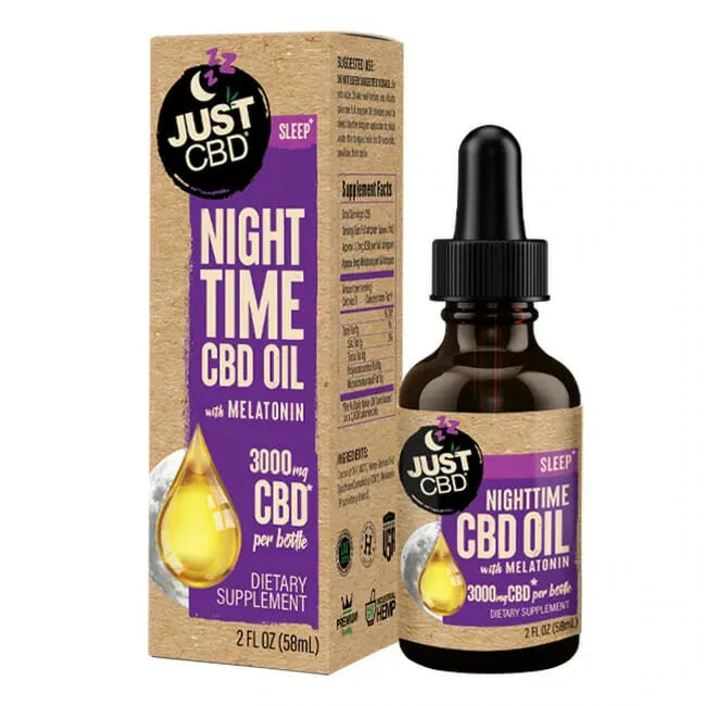 JUST CBD 3000MG NIGHT TIME FULL SPECTRUM CBD OIL TINCTURE - The Society 