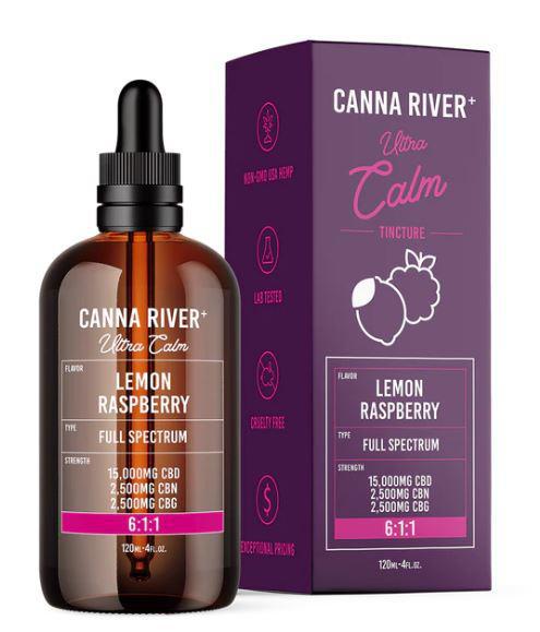 Canna River- Ultra Calm Full Spectrum 15,000mg CBD + 2,500mg CBN + 2,500mg CBG- Lemon Raspberry - The Society 