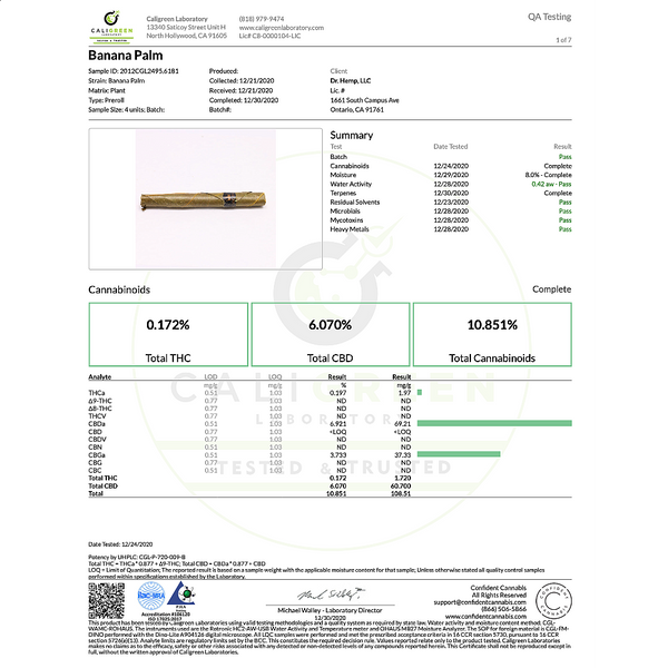 Dr. Hemp - 2 Pack CBD + CBG Palm Rolls - 2 GMS - Assorted Prerolls - The Society