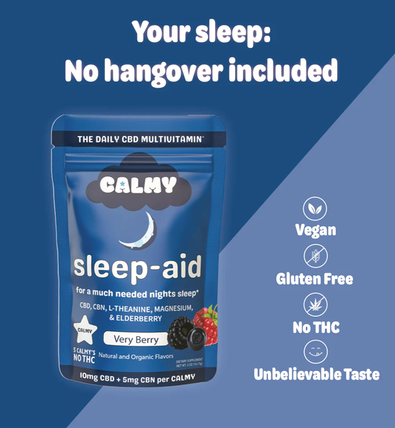 CALMY-  Sleep aid gummies 10mg CBD + 5mg CBN - The Society 