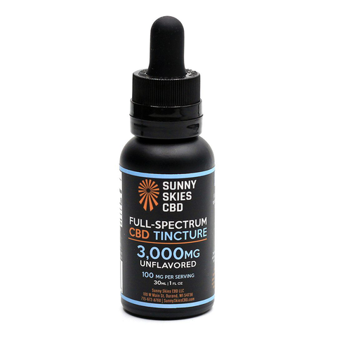 Sunny Skies CBD- Full Spectrum CBD Tincture 3,000mg - Various - The Society 