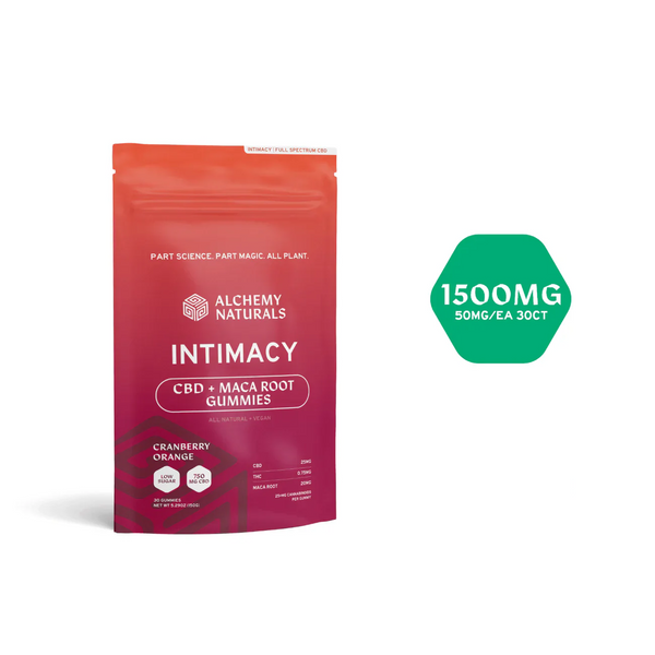 ALCHEMY NATURALS -  INTIMACY - Full Spectrum CBD+MACA ROOT  GUMMIES 1,500MG - The Society 