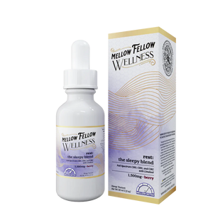 Mellow Fellow- Wellness Tincture - Rest - Sleepy Blend - berry flavor - 1500mg Full Spectrum CBD, CBN, CBG- 30ml - The Society 