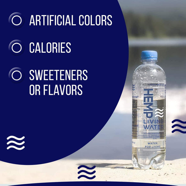 Hemp Living Extract Infused water, Enhanced Hydration, 9.5 pH Balance Smooth Taste, Essential Water, Drinking Alkaline Water, 16.9 FL Oz - The Society 