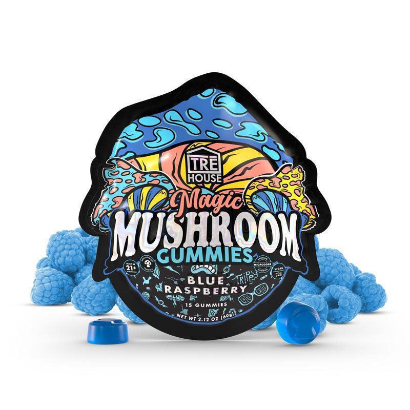 TRE House - Edible - Magic Mushrooms Gummies - Blue Raspberry - 15 Count - The Society 