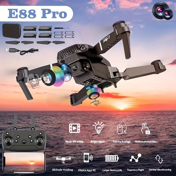 E99D Max Foldable Drone with Dual 4K Camera, App Control, FPV Live Video/Photo - The Society