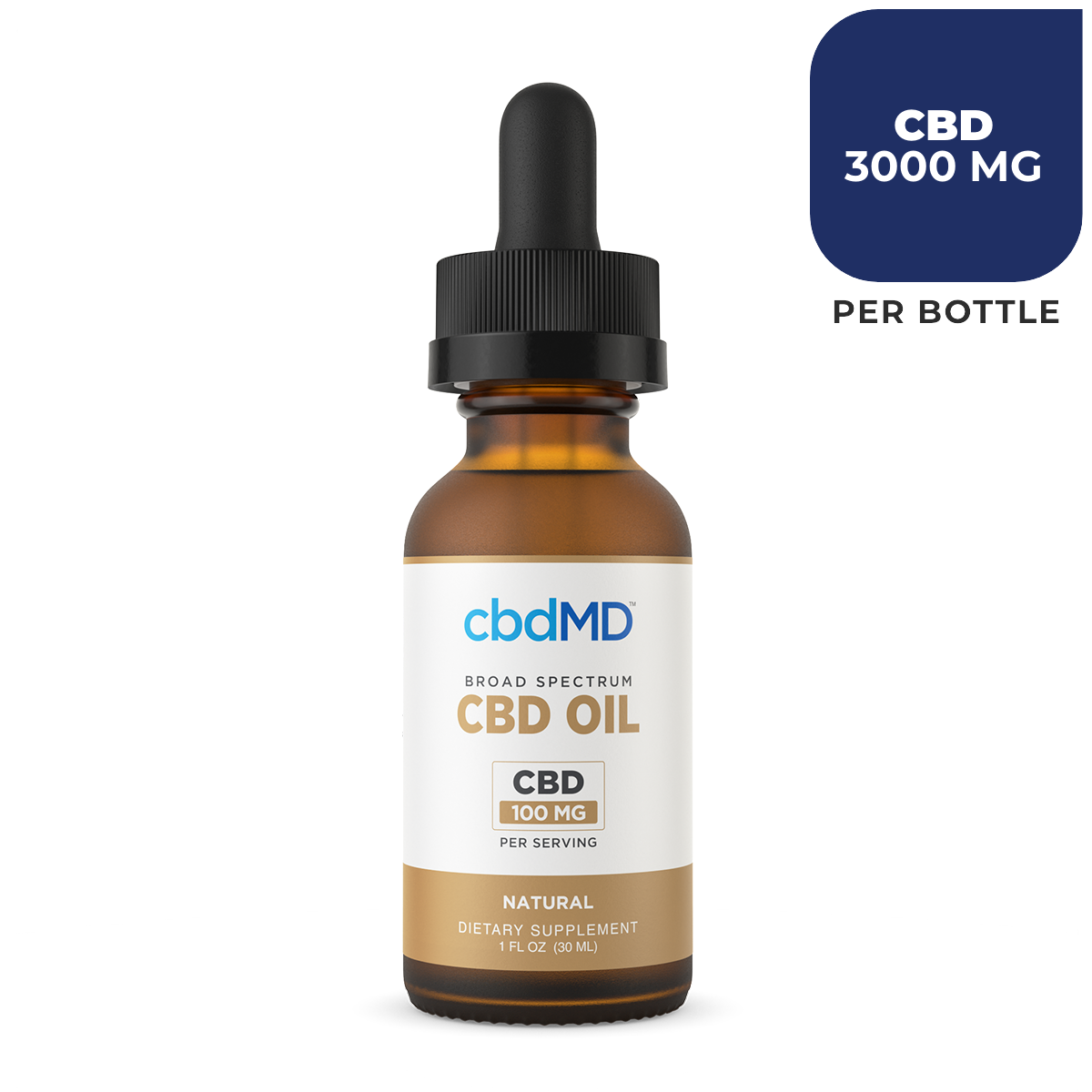 CBD MD 3000mg CBD Tincture - Natural - The Society 