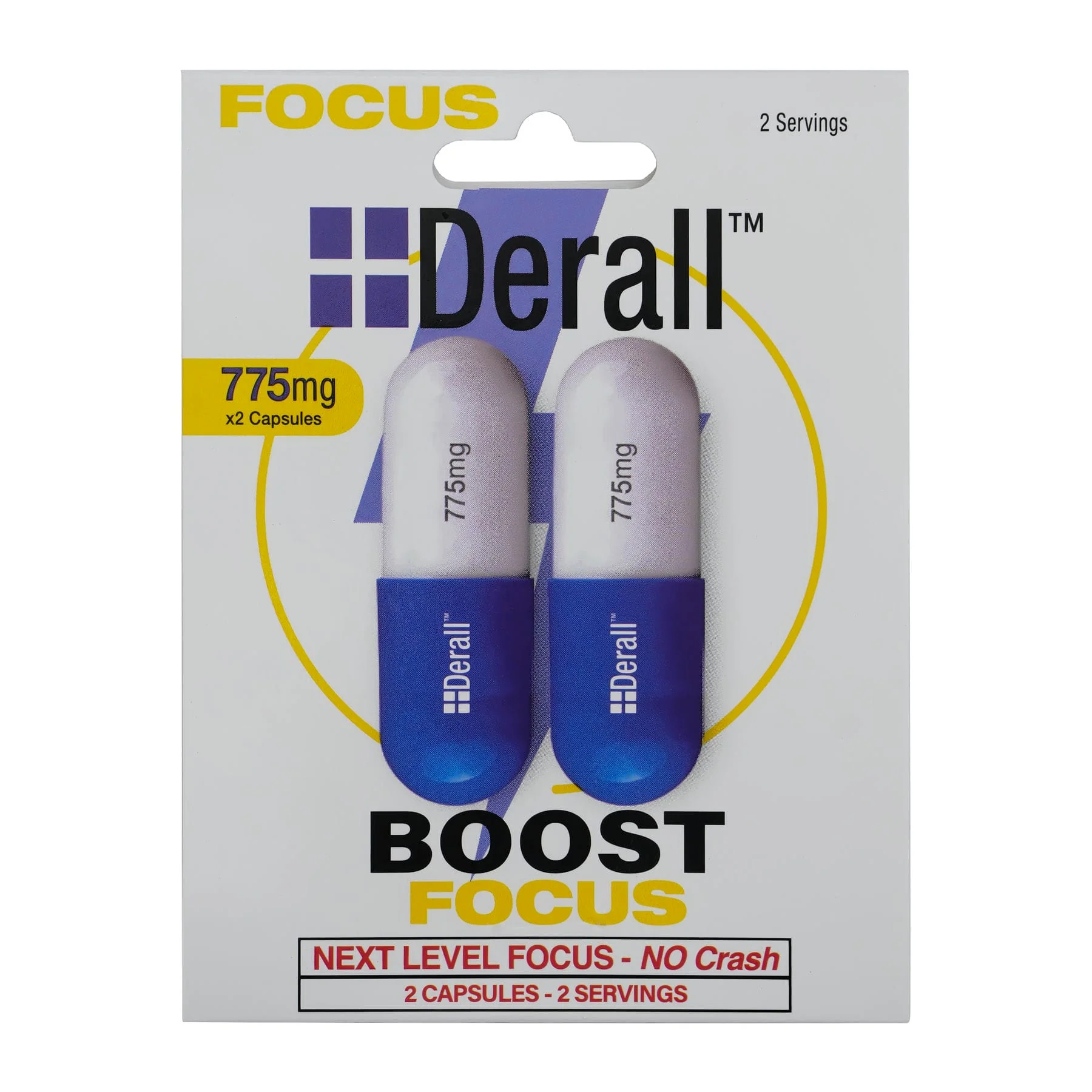 Derall Boost 775mg - Nootropic Brain Booster - 1 Unit (2) Capsules - The Society 