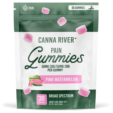 Canna River - CBD Pain Gummies Broad Spectrum (THC Free) / Assorted / 50mg CBD + 50mg CBG per Gummy / 30 Gummies - The Society 