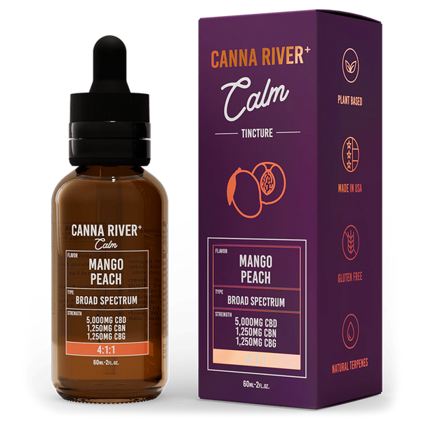 Canna River - CBD Calm Tincture Broad Spectrum / Assorted / 5000mg CBD + 1250mg CBG+ 1250mg CBN / 60mL - The Society