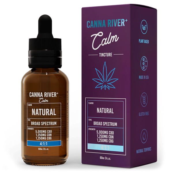 Canna River - CBD Calm Tincture Broad Spectrum / Assorted / 5000mg CBD + 1250mg CBG+ 1250mg CBN / 60mL - The Society