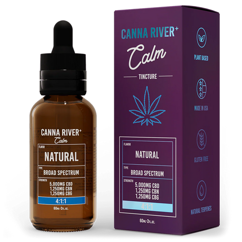 Canna River - CBD Calm Tincture Broad Spectrum / Assorted / 5000mg CBD + 1250mg CBG+ 1250mg CBN / 60mL - The Society