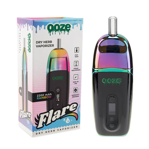 Ooze Flare 2200mah Dry Herb Vaporizer Kit- Rainbow - The Society 