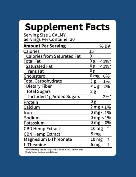 CALMY-  Sleep aid gummies 10mg CBD + 5mg CBN - The Society 