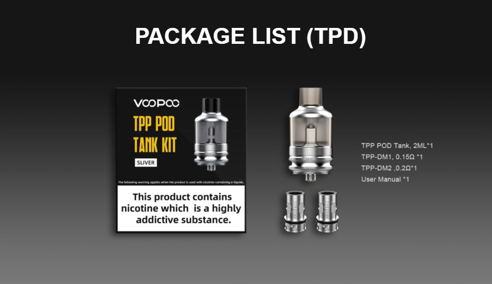 Voopoo TPP Pod Tank Kit - Silver - The Society 