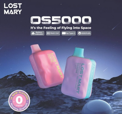 Lost Mary OS5000 Disposable 10mL- Zero Nicotine Disposable - The Society 