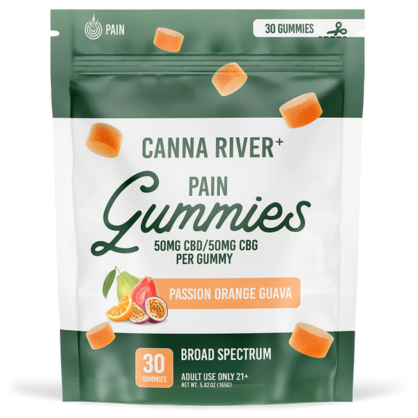 Canna River - CBD Pain Gummies Broad Spectrum (THC Free) / Assorted / 50mg CBD + 50mg CBG per Gummy / 30 Gummies - The Society 