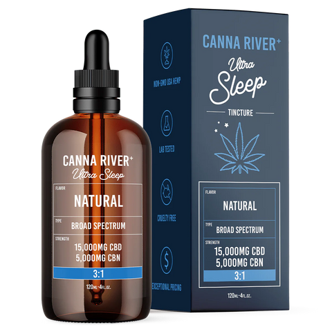 Canna River Ultra Sleep Broad Spectrum Tincture- 15000mg CBD + 5000mg CBN- Natural - The Society