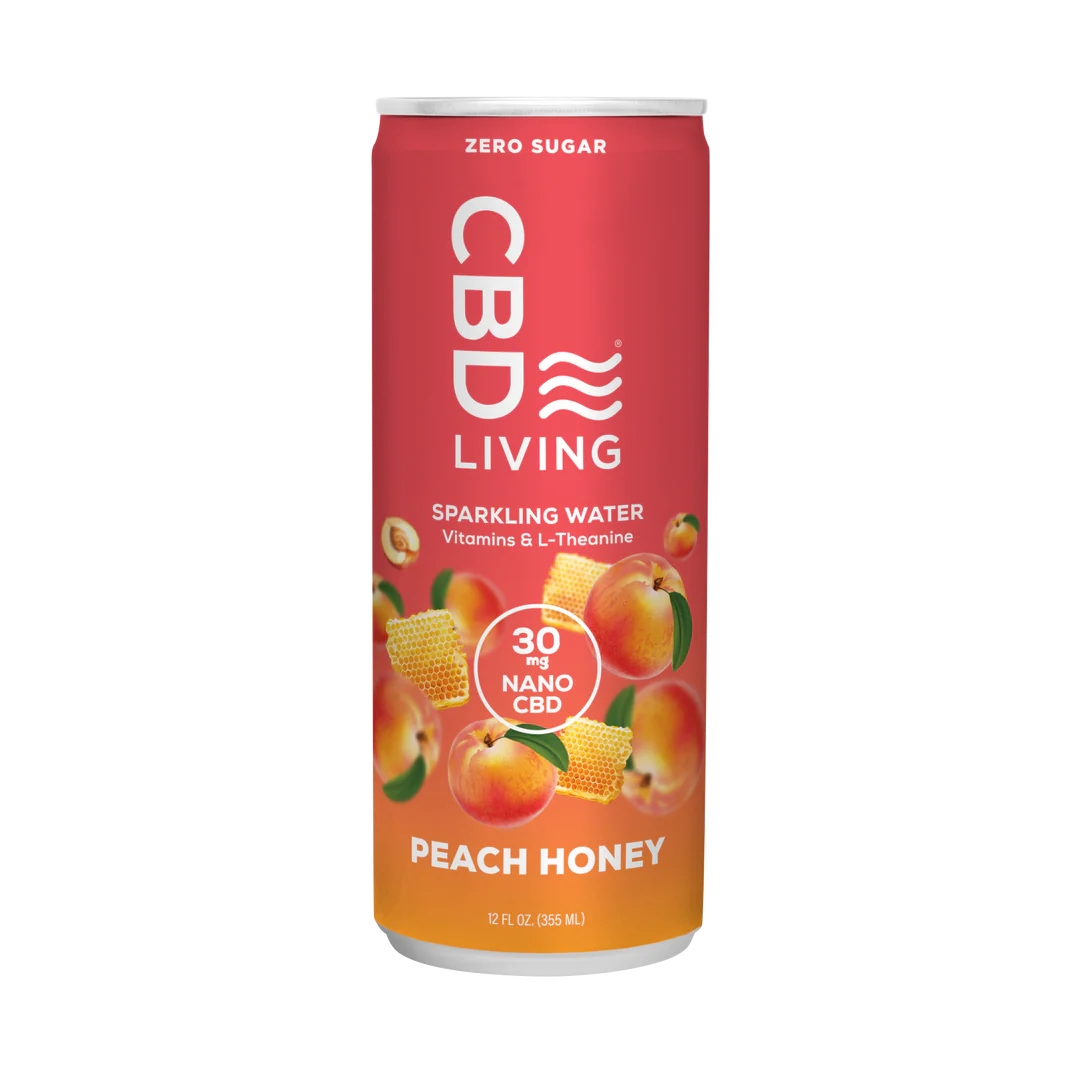 CBD LIVING - SPRING WATER - 30mg NANO CBD - 12 FL OZ (PEACH HONEY) - The Society