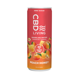 CBD LIVING - SPRING WATER - 30mg NANO CBD - 12 FL OZ (PEACH HONEY) - The Society