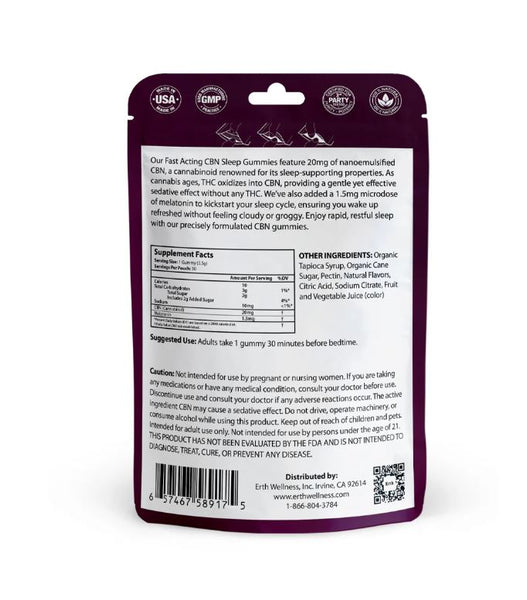 Erth Wellness - CBN Gummies - Sleepy Blackberry 600mg