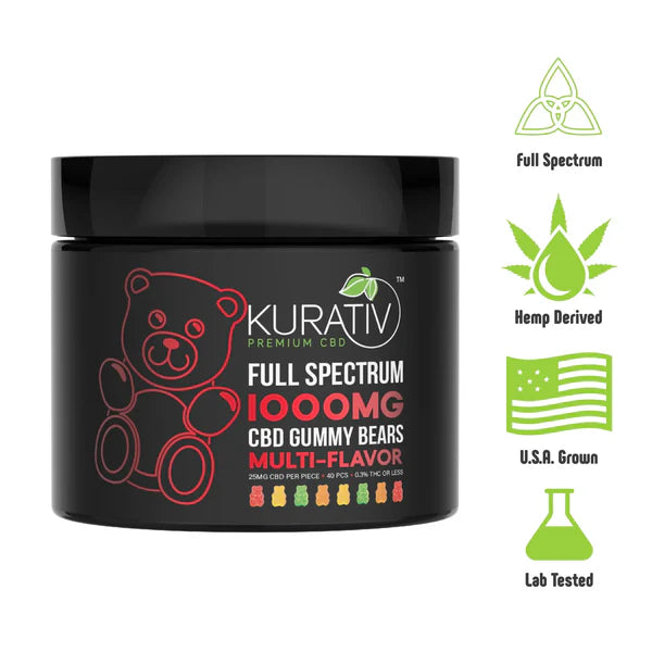 Kurativ - Full Spectrum CBD Gummy Bears 1000mg - The Society