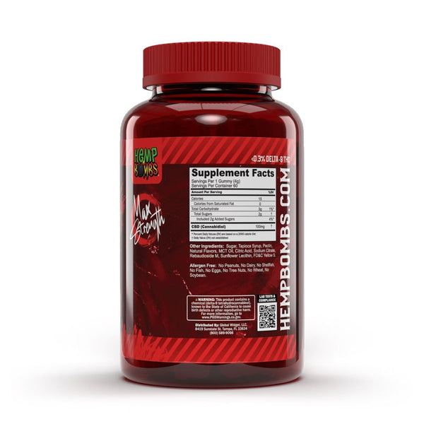 Hemp Bombs, Maximum Potency CBD Gummies, Yuzu Lemonade, Isolate THC-Free, 60ct, 6000mg CBD - The Society