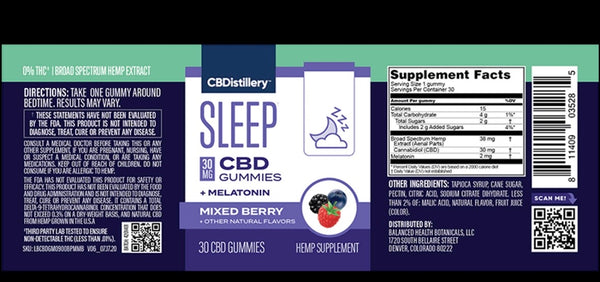 CBDistillery Sleep CBD Gummies - Mixed Berry 900mg - The Society