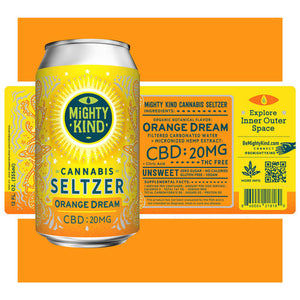 MIGHTY KIND - CANNABIS SELTZER - 20mg CBD - 12 FL OZ (ORANGE DREAM) - The Society