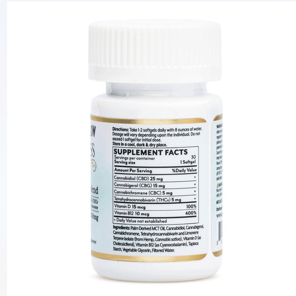 Mellow Fellow Wellness Softgel Capsules – Momentum Energy Blend (1500 mg Total Cannabinoids) - The Society