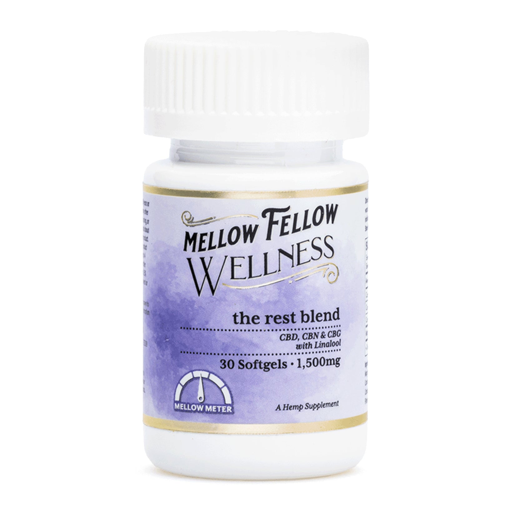 Mellow Fellow Wellness Softgel Capsules – Rest Blend (1500 mg Total Cannabinoids) - The Society