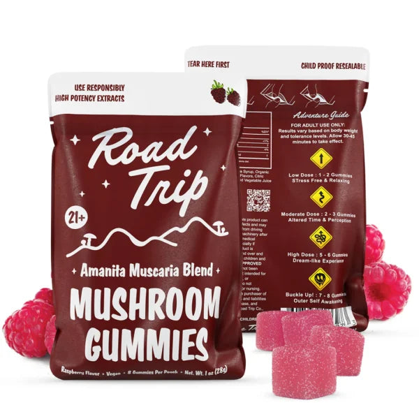 ROAD TRIP HIGH POTENCY 14000MG AMANITA MUSCARIA MUSHROOM GUMMIES - The Society