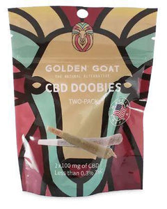 Golden Goat CBD Pre Rolls Doobies Two Pack-  Strain: Suver Haze & Elektra Combo - Sativa, Size: 2G - The Society 