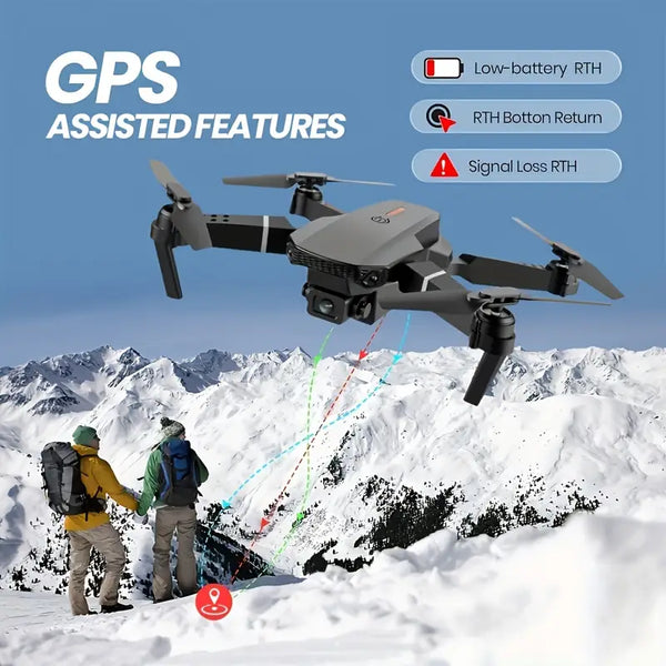 E99D Max Foldable Drone with Dual 4K Camera, App Control, FPV Live Video/Photo - The Society