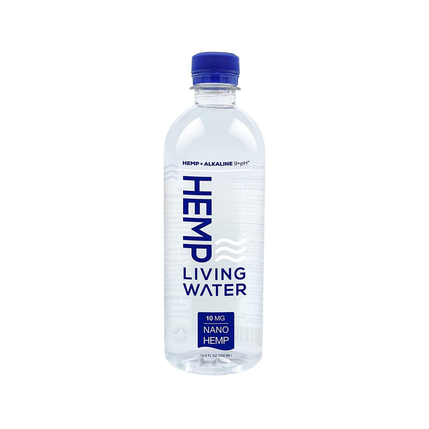 Hemp Living Extract Infused water, Enhanced Hydration, 9.5 pH Balance Smooth Taste, Essential Water, Drinking Alkaline Water, 16.9 FL Oz - The Society 
