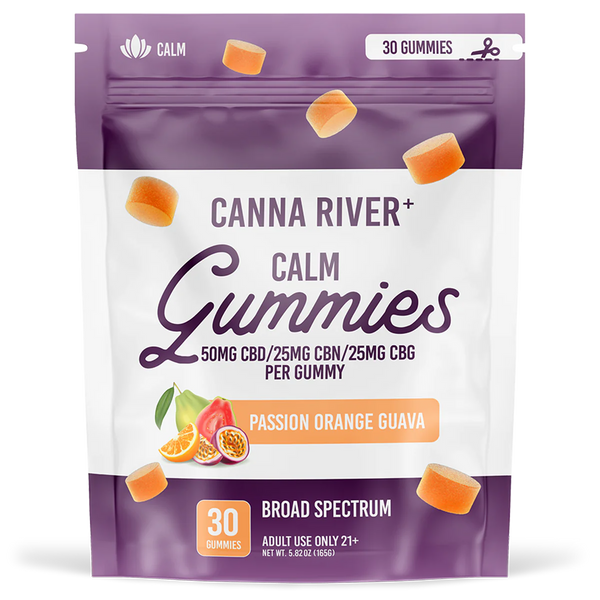 CBD Calm Gummies Broad Spectrum (THC Free) / Assorted / 50mg CBD + 25mg CBN + 25mg CBG per Gummy / 30 Gummies - The Society 