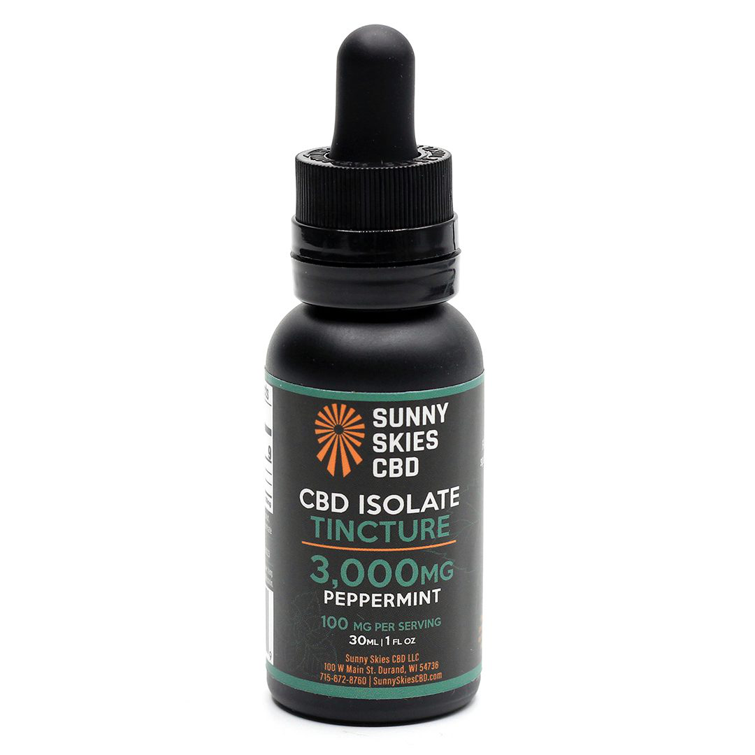 Sunny Skies CBD- CBS Isolate Tincture 3,000mg- Peppermint - The Society 