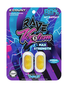 Rave Kratom- Max Strength 200mg 2 tablets - The Society 