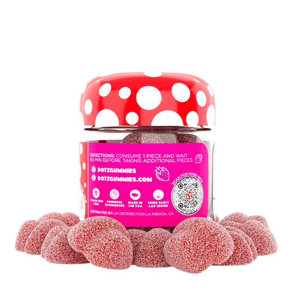 DOTZ- 1,0000mg Strawberry 10 Gummies per Jar - The Society 