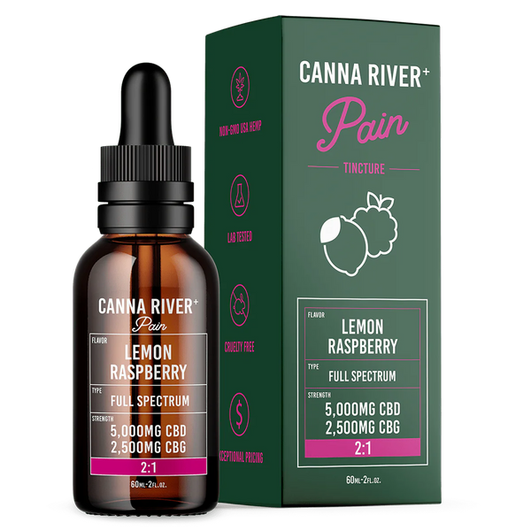 Canna River - CBD Pain Tincture Full Spectrum (Contains THC) / Assorted / 5000mg CBD + 2500mg CBG / 60mL - The Society 