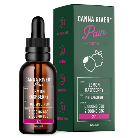 Canna River - CBD Pain Tincture Full Spectrum (Contains THC) / Assorted / 5000mg CBD + 2500mg CBG / 60mL - The Society 