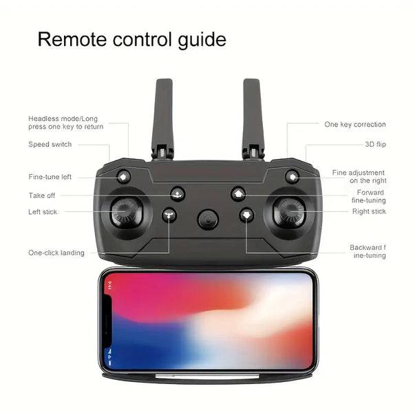 E99D Max Foldable Drone with Dual 4K Camera, App Control, FPV Live Video/Photo - The Society