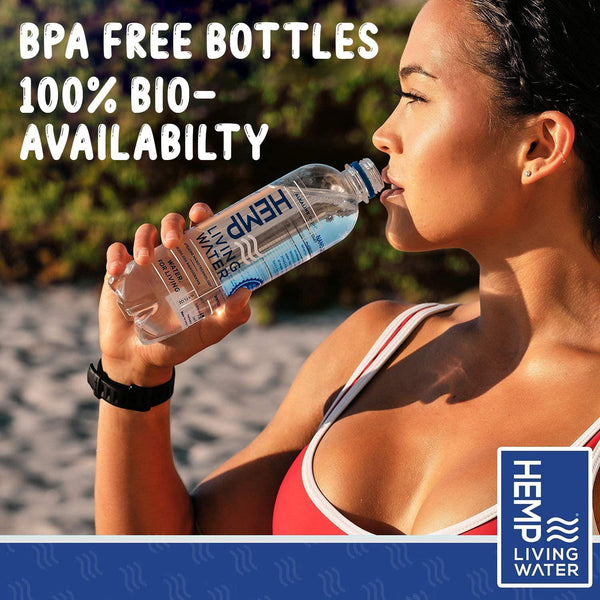 Hemp Living Extract Infused water, Enhanced Hydration, 9.5 pH Balance Smooth Taste, Essential Water, Drinking Alkaline Water, 16.9 FL Oz - The Society 