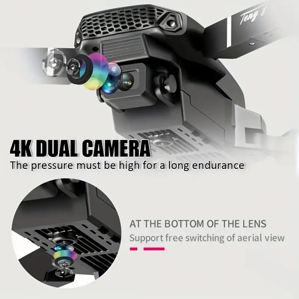 E99D Max Foldable Drone with Dual 4K Camera, App Control, FPV Live Video/Photo - The Society