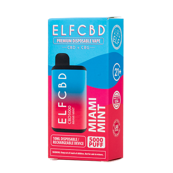 ELF CBD - Premium Disposable Vape - 5000 Puff - 5GM - CBD + CBG - Assorted