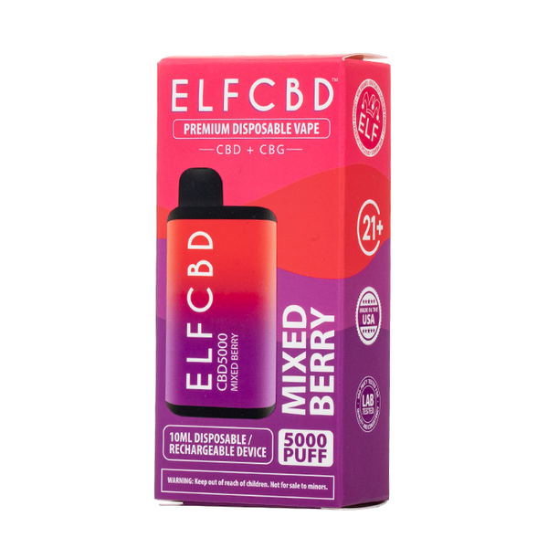 ELF CBD - Premium Disposable Vape - 5000 Puff - 5GM - CBD + CBG - Assorted