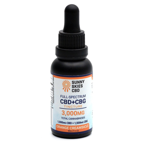 Sunny Skies CBD- Full Spectrum CBD + CBG Tincture 3,000mg- Orange Creamsicle - The Society 